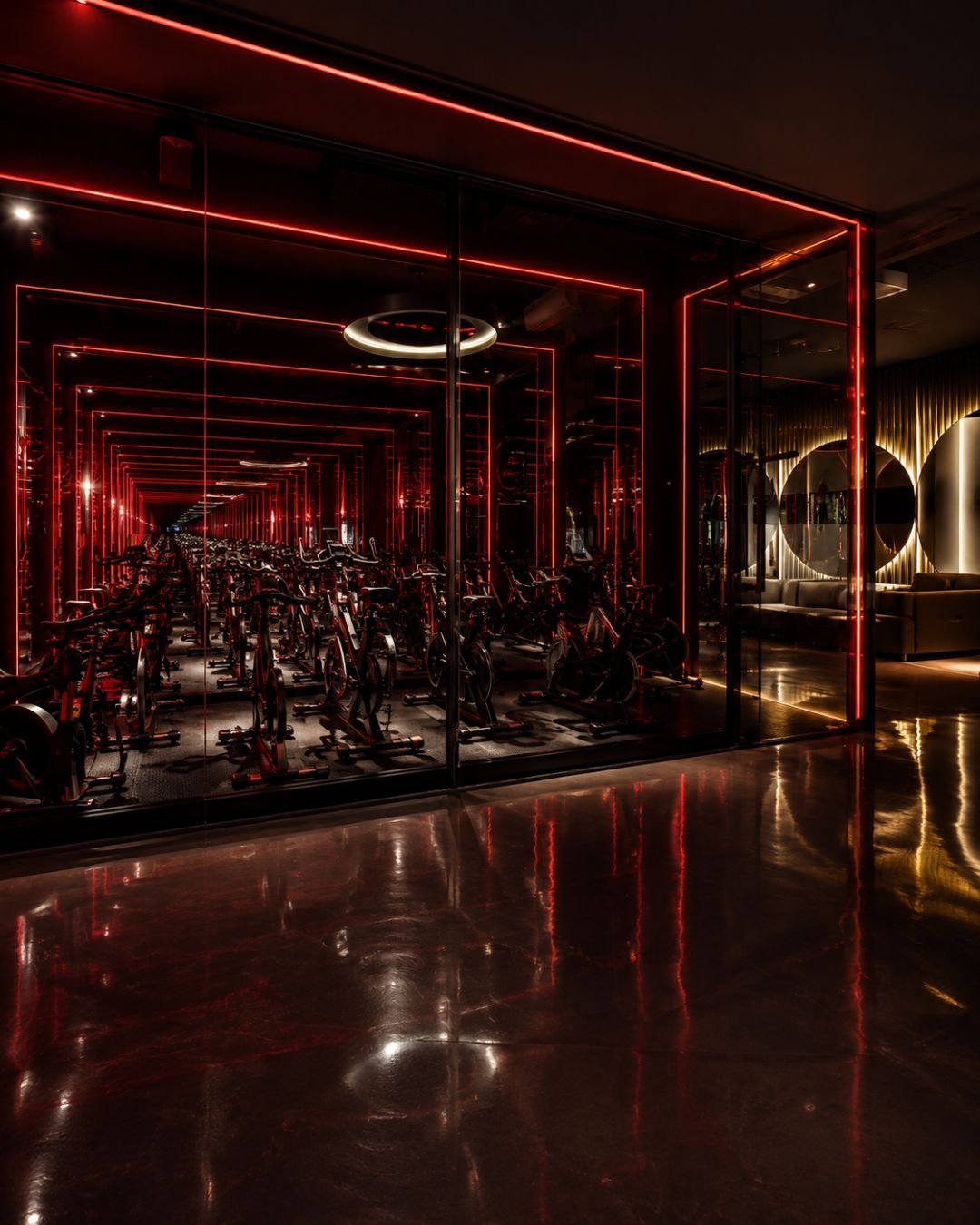 Studio de spinning immersif